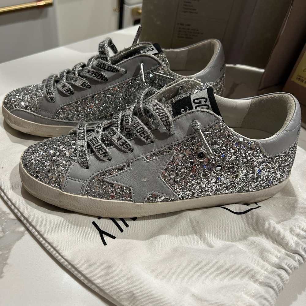 Golden Goose Silver Glitter Women's Sneakers